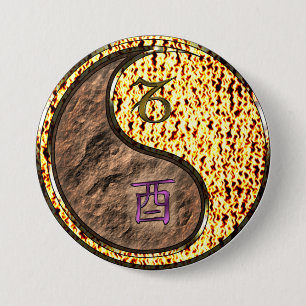 Capricorn & Fire Rooster 7.5 Cm Round Badge