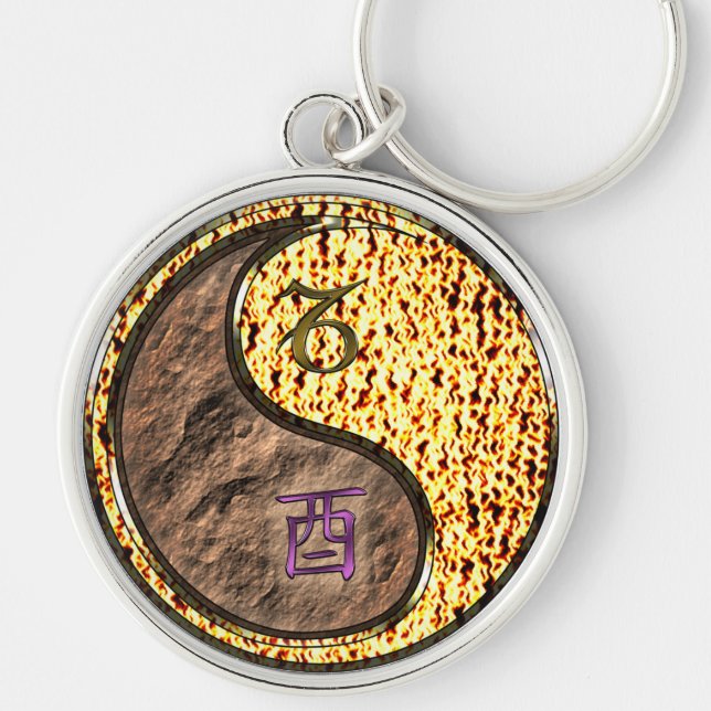 Capricorn & Fire Rooster Key Ring (Front)