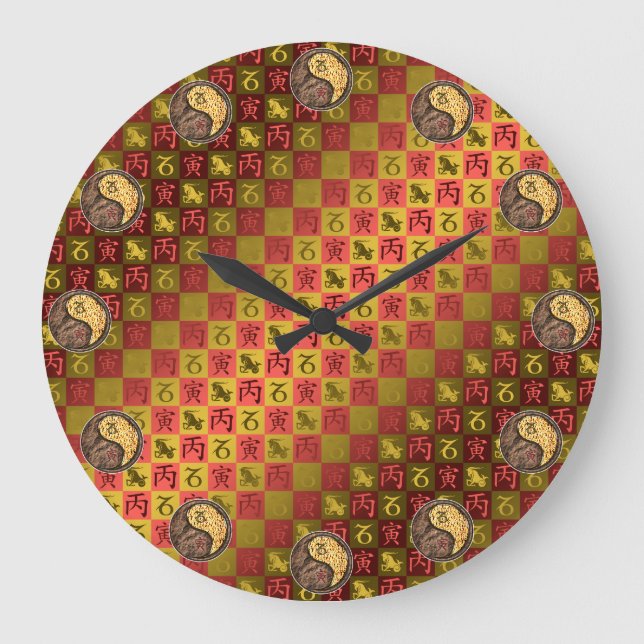 Capricorn & Fire Tiger Large Clock (Front)