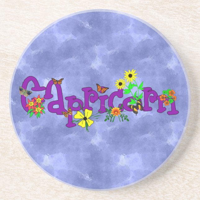 Capricorn Flowers Coaster (Front)