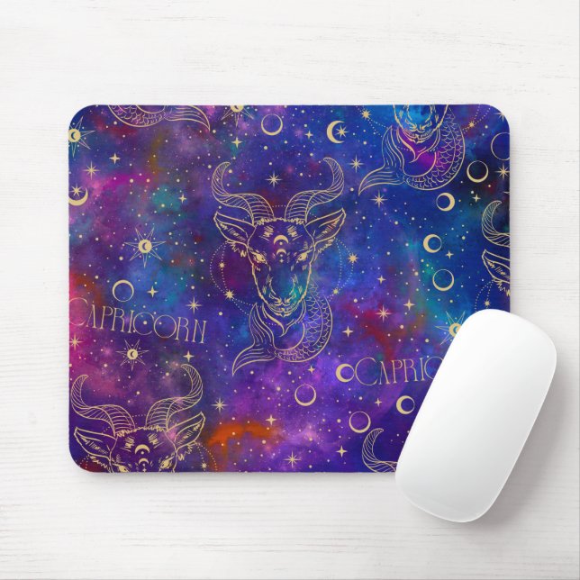 Capricorn Galaxy Mouse Mat (With Mouse)