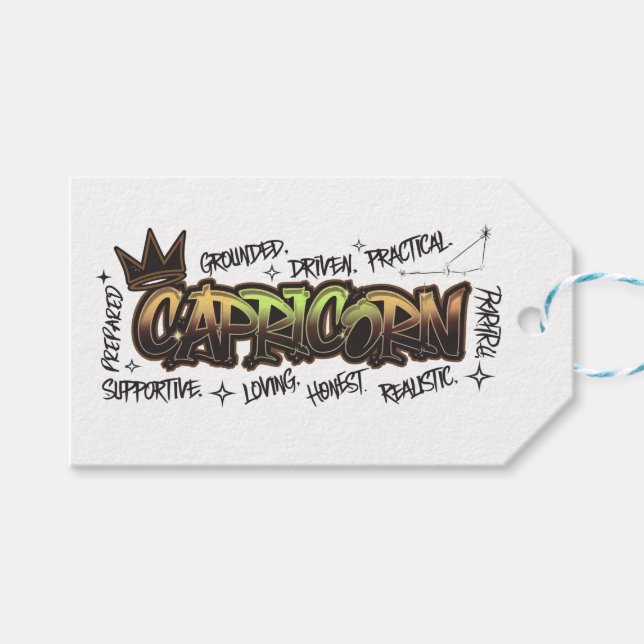 Capricorn Gift Tags (Front (Horizontal))