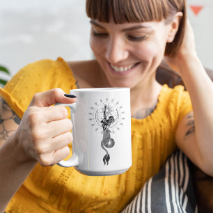 Capricorn Girl 15oz Black Rim Mug