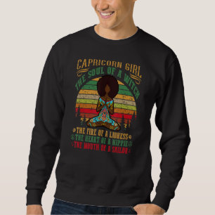 Capricorn Girl For Yoga Black Women Birthday Sweatshirt
