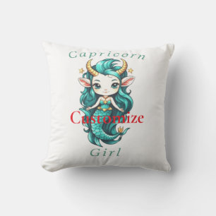 Capricorn Girl Mermaid Thunder_Cove Cushion