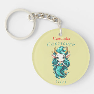Capricorn Girl Mermaid Thunder_Cove Key Ring