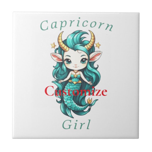 Capricorn Girl Mermaid Thunder_Cove Tile (Front)