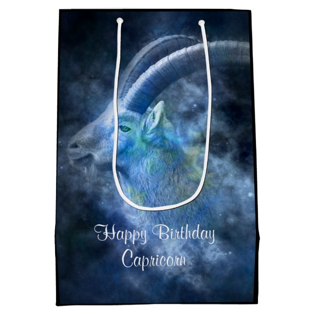 Capricorn Goat MGB Happy Birthday Medium Gift Bag (Back)