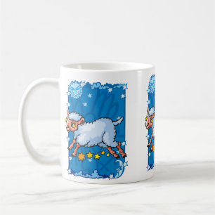 Capricorn goat-sheep leaping in the Stars Coffee Mug