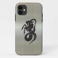 Capricorn Goat Silhouette with Metallic Effect