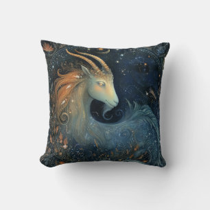Capricorn Goat Zodiac Astrology Mystical Birthday Cushion