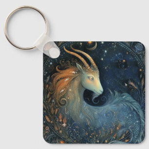 Capricorn Goat Zodiac Astrology Mystical Birthday Key Ring