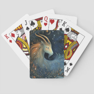 Capricorn Goat Zodiac Astrology Mystical Birthday Playing Cards