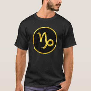 Capricorn Gold Black Circle Symbol Shirt