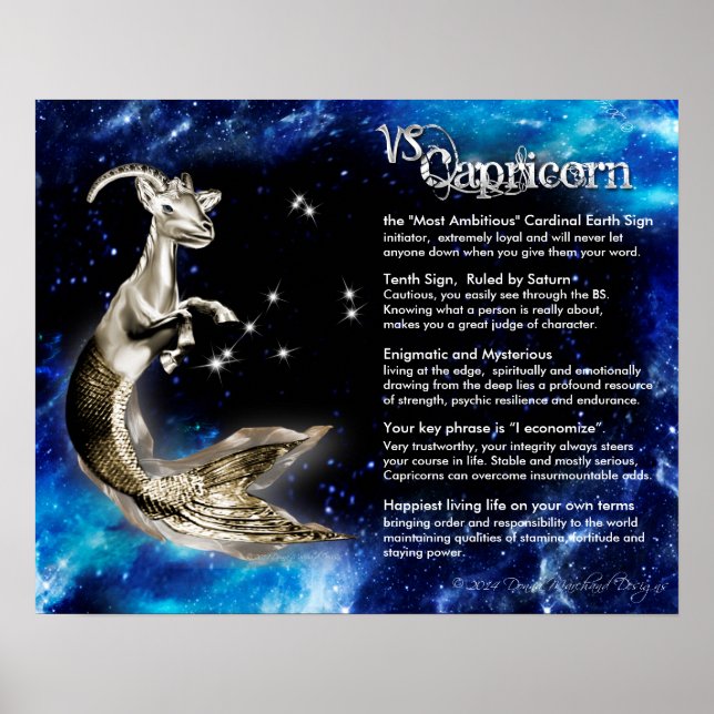Capricorn Gold Characteristics Poster (Front)
