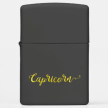 Capricorn Gold Lettering Zippo Lighter
