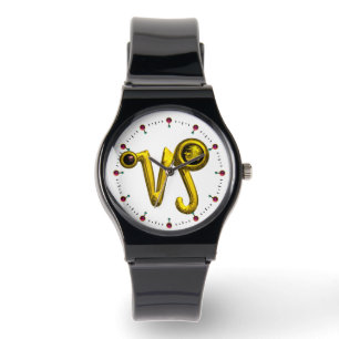 CAPRICORN GOLD ZODIAC BIRTHDAY JEWEL,White Watch