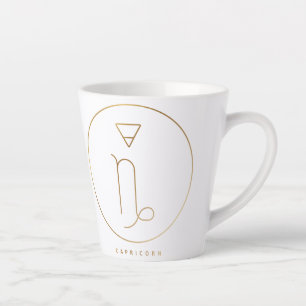 Capricorn Gold Zodiac Emblem Latte Mug
