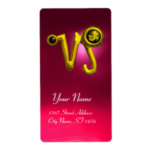 CAPRICORN GOLD ZODIAC JEWEL Black Onyx ,Red Ruby