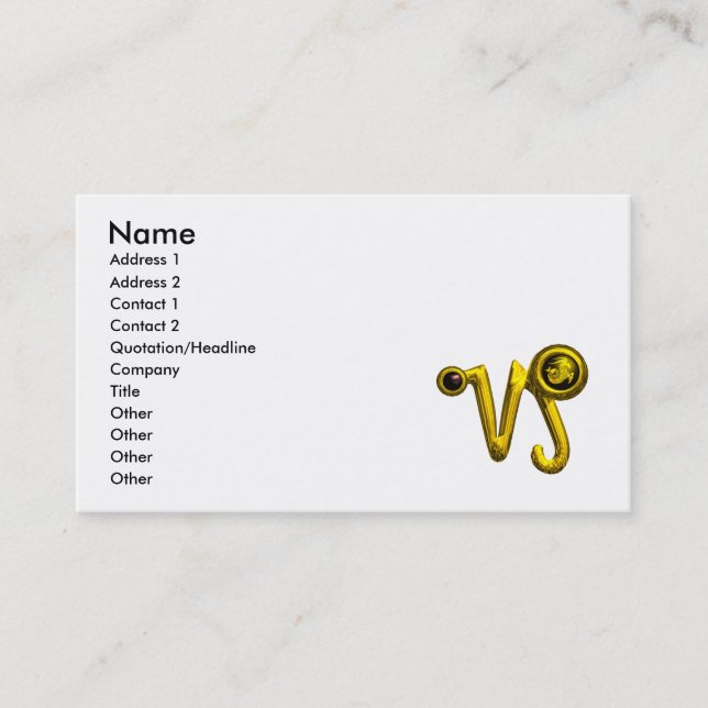 CAPRICORN GOLD ZODIAC SIGN JEWEL BUSINESS CARD (Front)