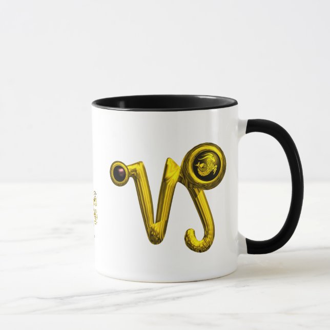 CAPRICORN GOLD ZODIAC SIGN JEWEL MUG (Right)