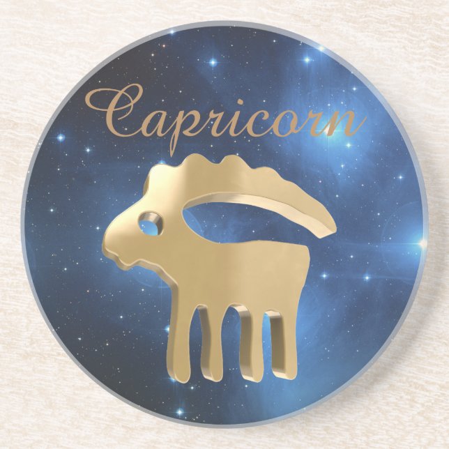 Capricorn golden sign coaster (Front)