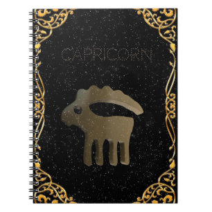Capricorn golden sign notebook