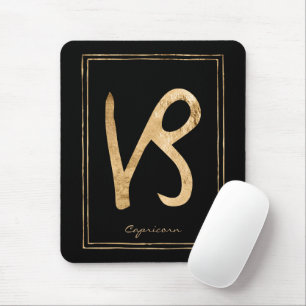Capricorn hammered gold zodiac astrology mouse mat