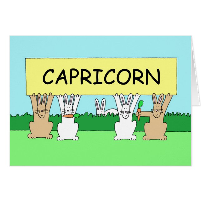 Capricorn Happy Birthday Bunnies (Front Horizontal)