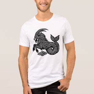 Capricorn — Haunted Ink Zodiac Goat‑Fish Tri-Blend Shirt