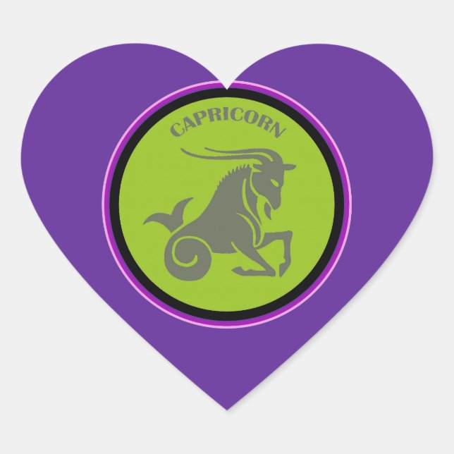 Capricorn Heart Sticker (Front)