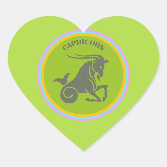 Capricorn Heart Sticker (Front)