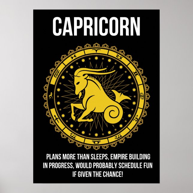 Capricorn - Horoscope, Funny Zodiac Sign Humour (Front)