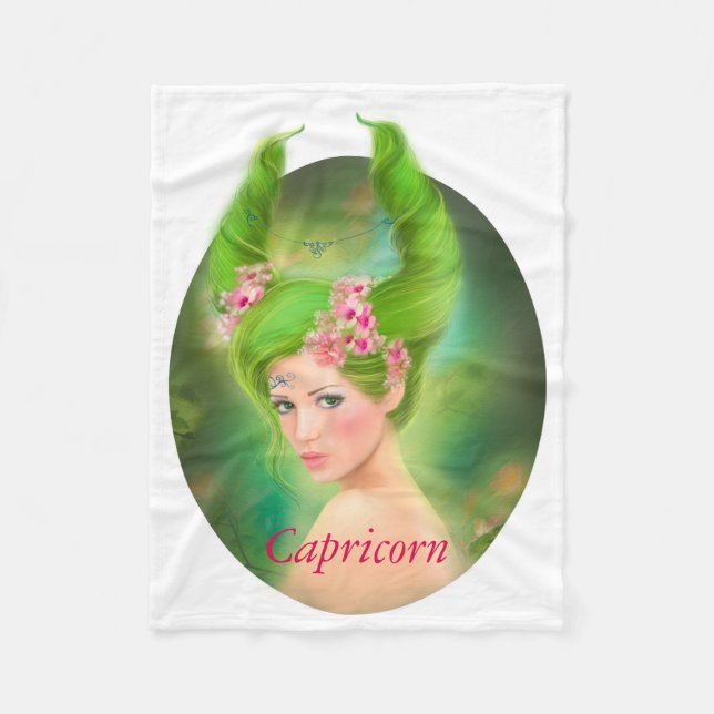 Capricorn Horoscope Zodiac - Fantasy Fleece Blanket (Front)