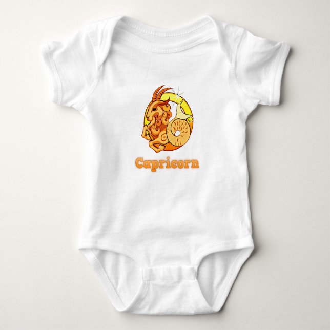 Capricorn illustration baby bodysuit (Front)
