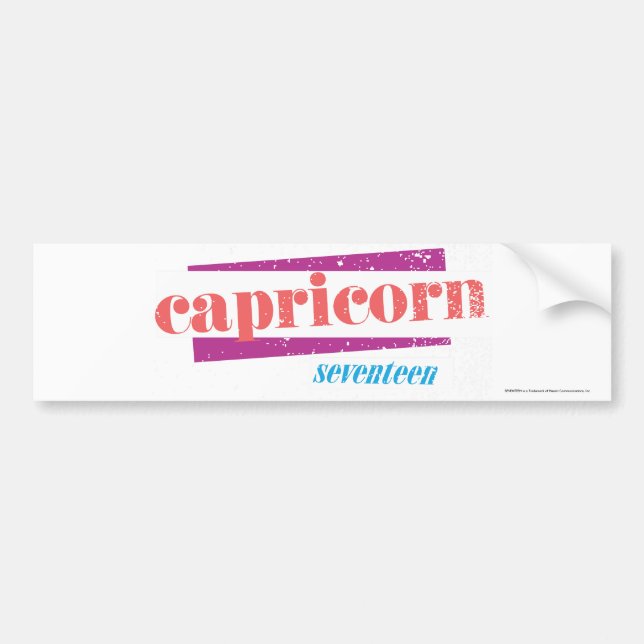 Capricorn Lt. Pink Bumper Sticker (Front)