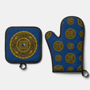 Capricorn Mandala Oven Mitt & Pot Holder Set