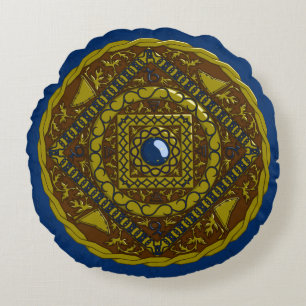 Capricorn Mandala Round Pillow