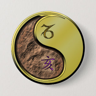 Capricorn & Metal Boar 7.5 Cm Round Badge