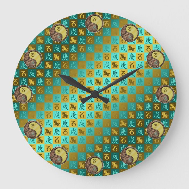 Capricorn & Metal Dog Large Clock (Front)