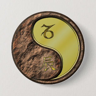 Capricorn & Metal Dragon 7.5 Cm Round Badge