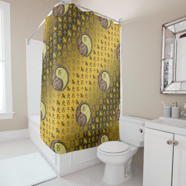 Capricorn & Metal Horse Shower Curtain (In Situ)