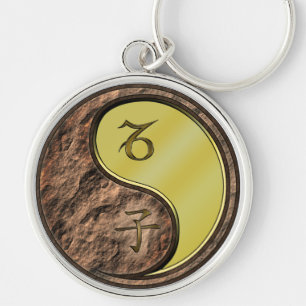 Capricorn & Metal Rat Key Ring