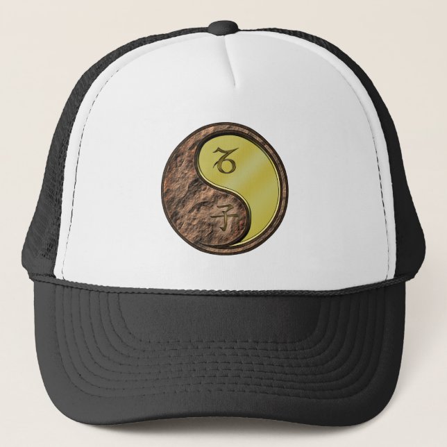 Capricorn & Metal Rat Trucker Hat (Front)