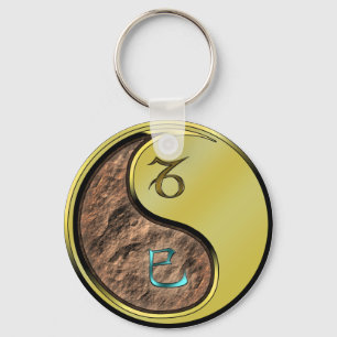Capricorn & Metal Snake Key Ring