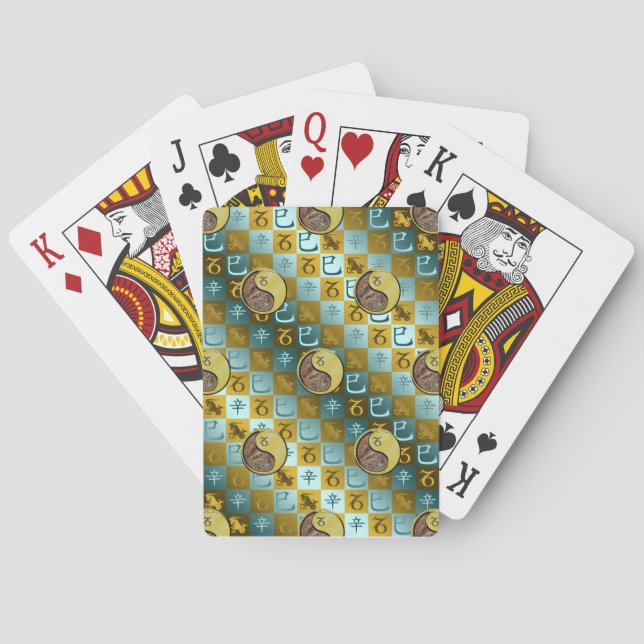 Capricorn & Metal Snake Playing Cards (Back)