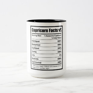 Capricorn Nutrition Facts      Two-Tone Coffee Mug