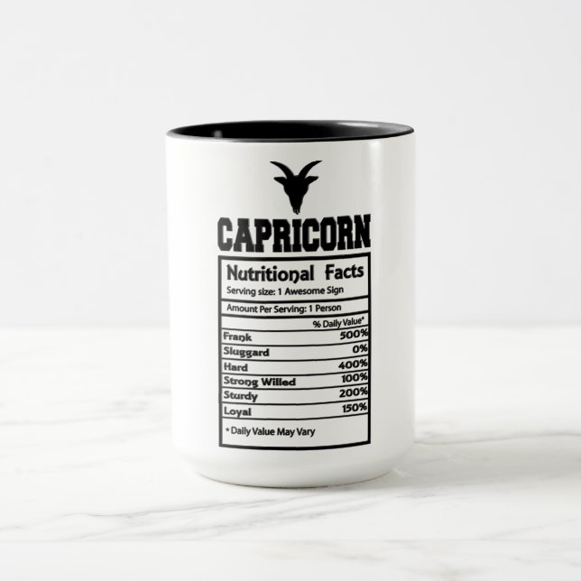 Capricorn Nutritional Facts Mug (Center)
