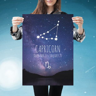 Capricorn Personalised Zodiac Constellation Poster