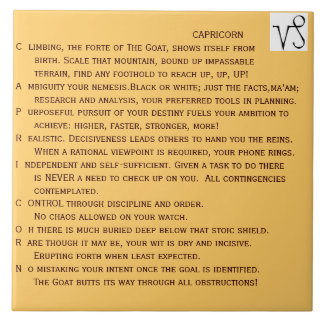 CAPRICORN poem on ceramic tile